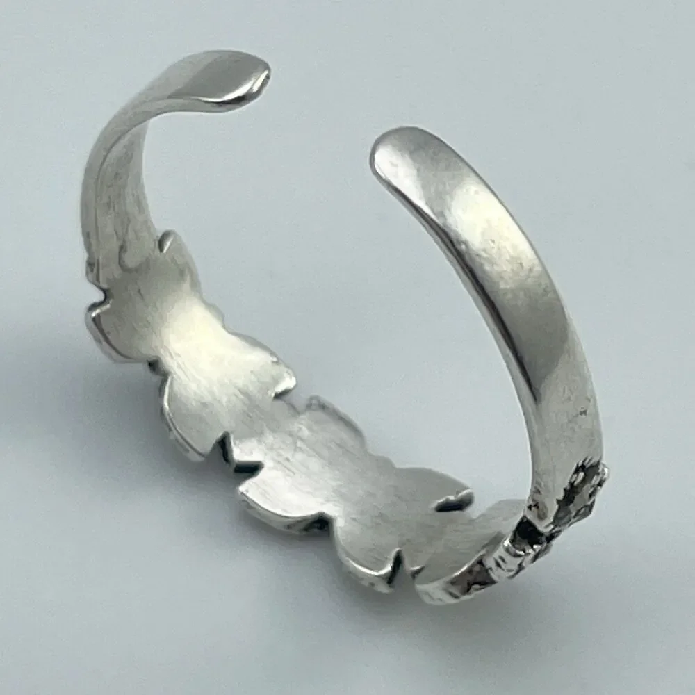 925 Sterling Silver Ring Marcasite Stone Butterfly Dainty Sz 5 Adjustable Cute